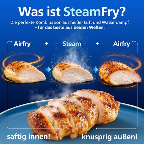 Philips Airfryer 5000 NA565 Heißluftfritteuse 9 L mit Dampf
